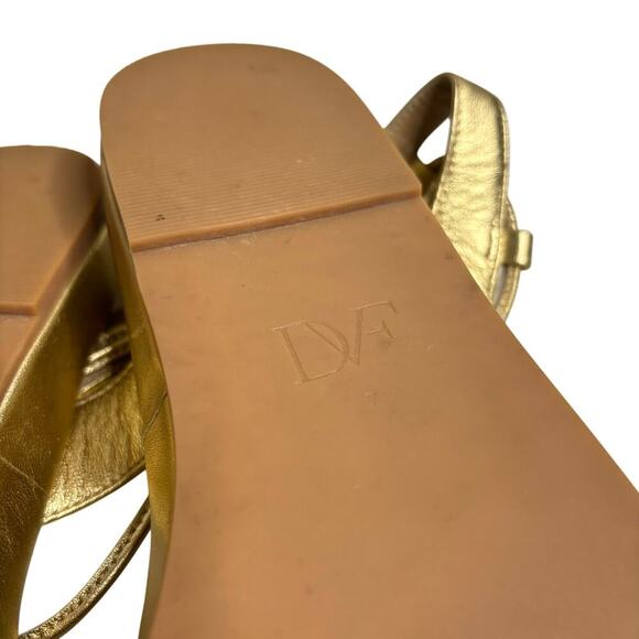 Diane von Furstenberg Susie Metallic Sandal Gold Size 7 - Picture 7 of 7